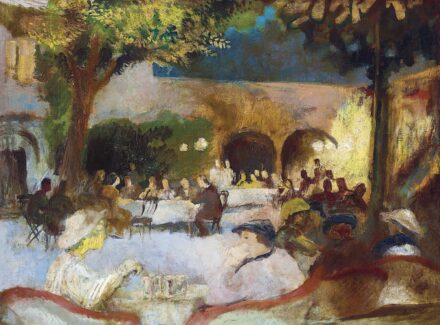 Szőnyi István:Vacsorázók (A Fészek Klub udvara), 1935 körül