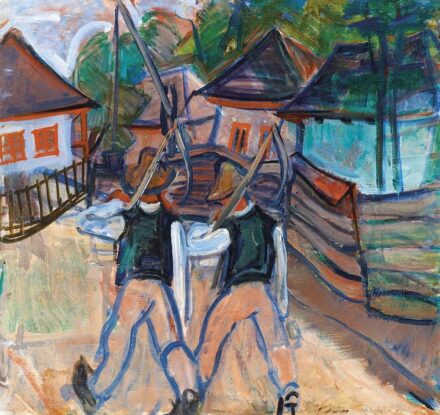 Futásfalvi Márton Piroska:Hazatérő legények (Erdély), 1940 körül