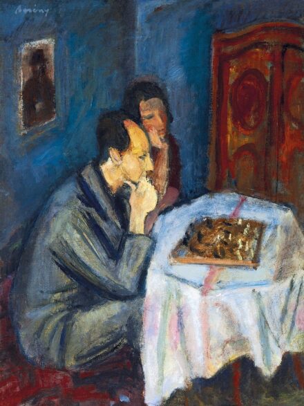 Berény Róbert:Sakkozó pár (Breuer Eta és Weiner Leó), 1930 körül
