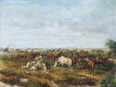 Klette Károly:Ménes az Alföldön, 1863