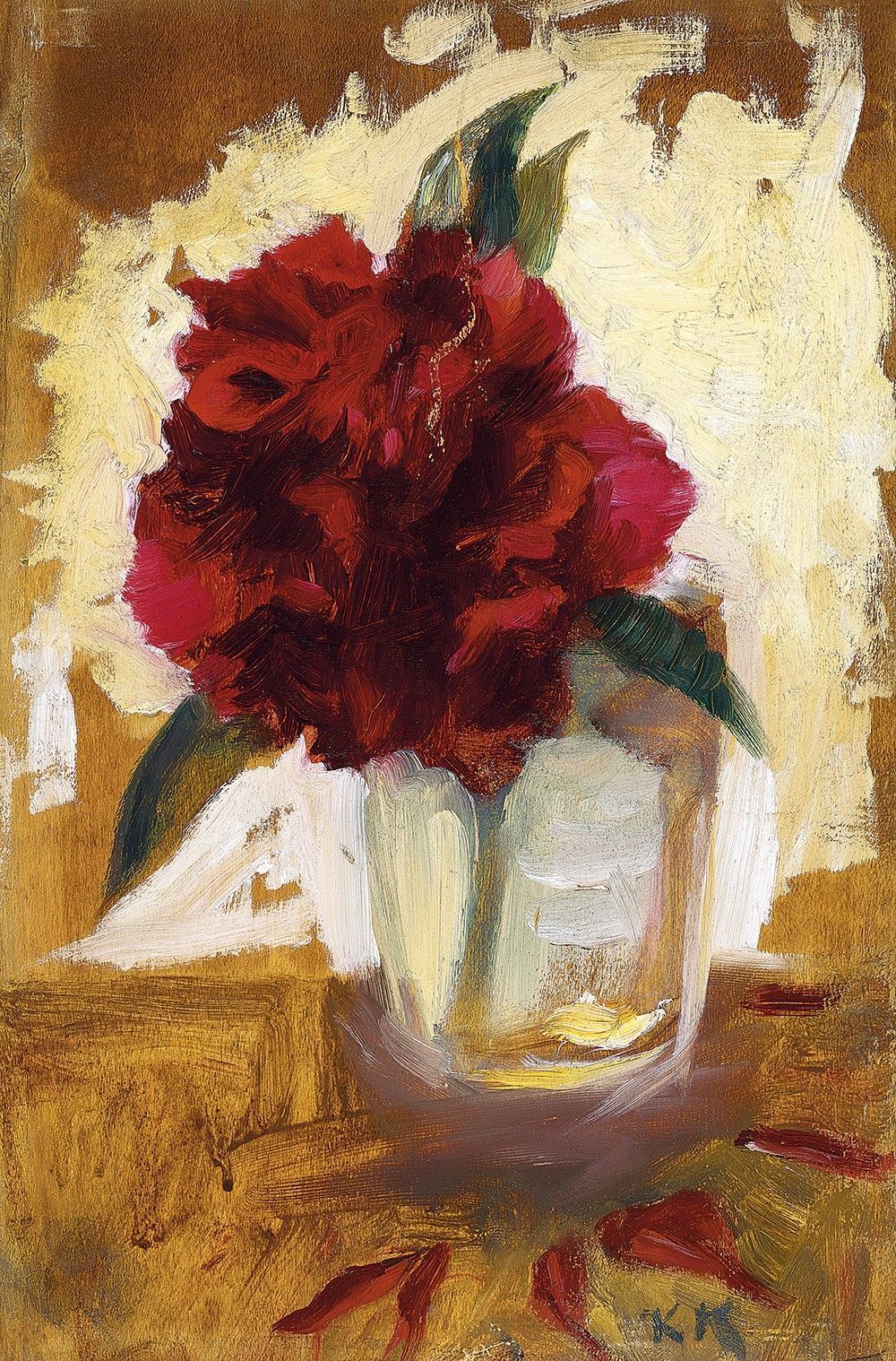 Kernstok Károly:Pünkösdi rózsa pohárban