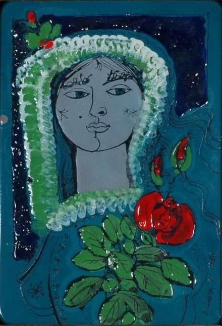 Czinke Ferenc (1926-2000): Nő rózsáva, 1983 Kovács Dezső hagyatéka