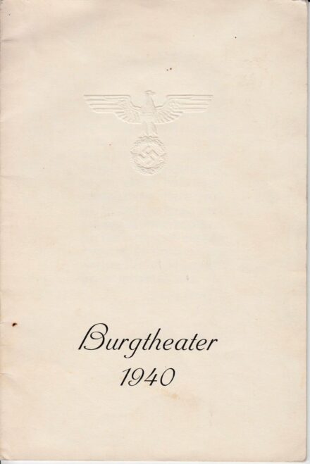 50-188 1940 Berlini Opera műsorfüzete 8. oldal / Adolf Hitler előszavával