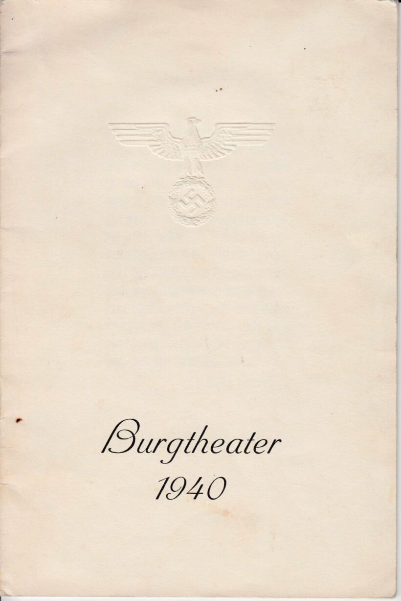 50-188 1940 Berlini Opera műsorfüzete 8. oldal / Adolf Hitler előszavával