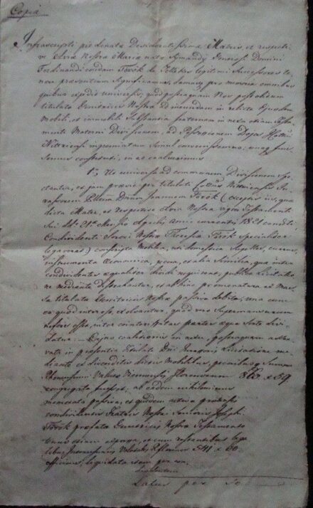 50-1068 1821. Összeirás családi vagyonról, viaszpecséttel / 4 oldal