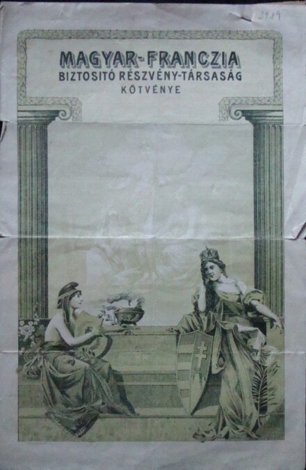 50-767 1934 Magyar - Francia Biztósító Rt. Kötvénye