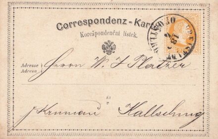 50-719 1872 2kr levelezőlap "KALSBURG"
