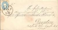 50-119 ca.1863. 15k levélboríték "Wien-Drezden"