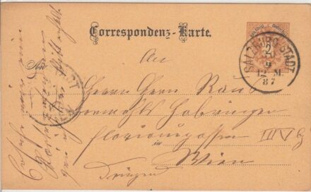 50-567 1868 2kr díjjegyes levelezőlap "WIEN"
