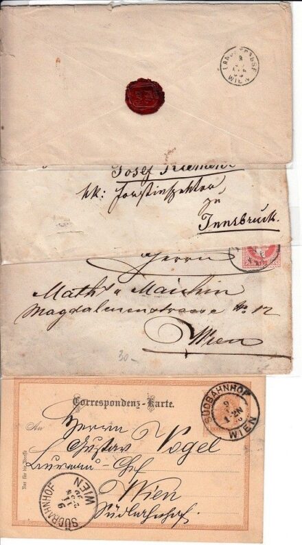 50-566 1873-1899 3 db levél előlap/hátlap + díjjegyes levelezőlap