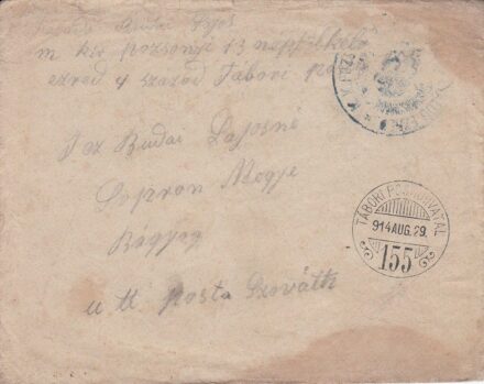 50-865 1914. Magy.Kir. pozsonyi 13. népfelkelő ezred 4. század. "Szóváth" /tartalommal