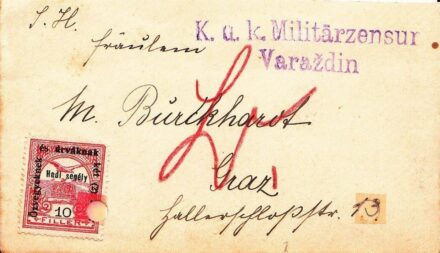 50-867 cca 1916 Levélboriték "K.u.k Millitarzensur Varazdin"