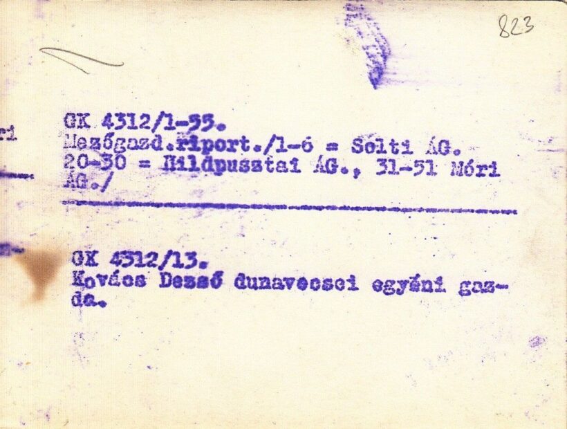50-823 cca 1955. Hidaspusztai Állami Gazdaság, Kovács Dezső dunavecsei egyéni gazda MTI mezőgazdasági riport sajtófotó, feliratozva, 13x10 cm - Image 2