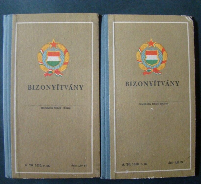 50-585 1966 2db Kitöltetlen zeneiskolai bizonyitvány