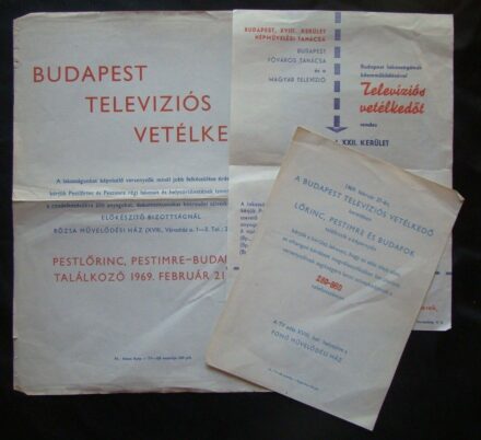 51-1152 1961 Magyar Televízió vetélkedőjére 3db felhívás