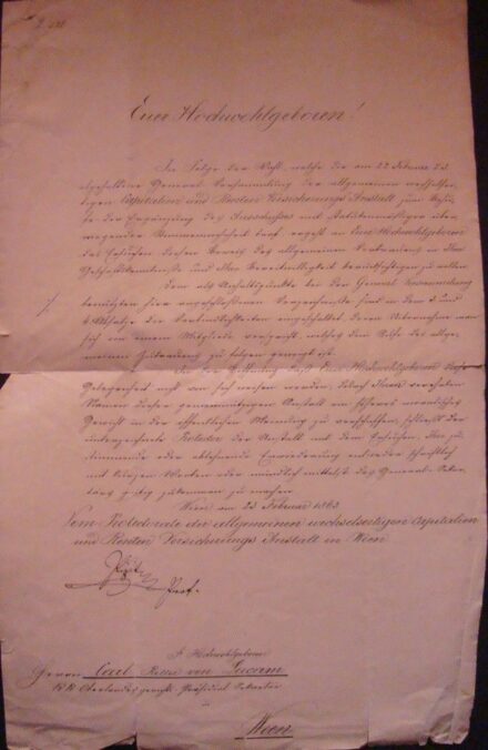 51-1559 1863 Levél Ritter von Lucam lovag részére, Bécs