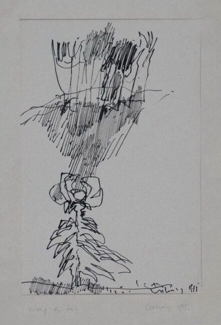 Csohány Kálmán (1925 - 1980): Virág és fák, 1974