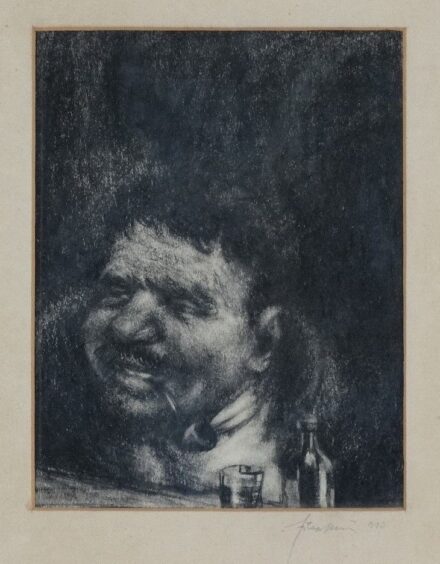 Olvashatatlan szignó (Filep?): Pipázó férfi, 1930