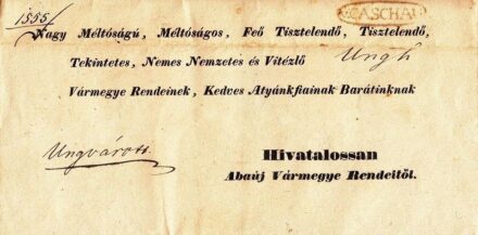 52-562 1842. Hivatalos levél " v. CASCHAU" - Ungvár