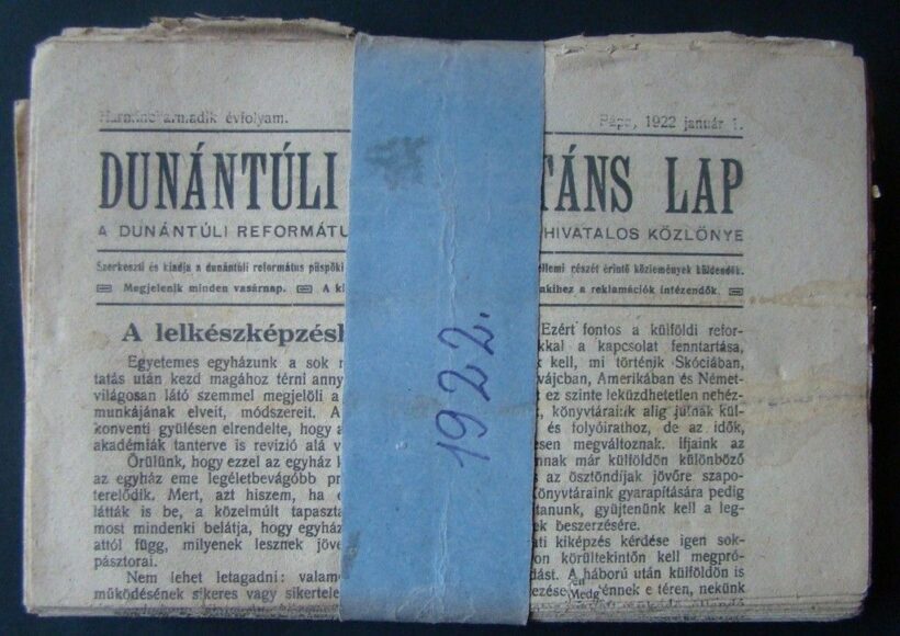 52-1629 1922 Dunántuli Protestáns Lap / A Dunántuli Református Egyházkerület hivatalos közlönye Pápa. Teljes évszám