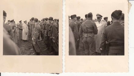 52-1661 cca 1940 2 db fénykép Herman Göring birodalmi marsal katonái között! EREDETI 6.2x7.5cm