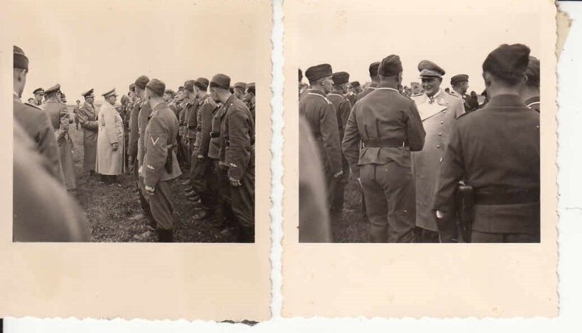 52-1661 cca 1940 2 db fénykép Herman Göring birodalmi marsal katonái között! EREDETI 6.2x7.5cm