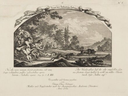 Ridinger, Johann Elias: Vadkan vadászat (1761) 