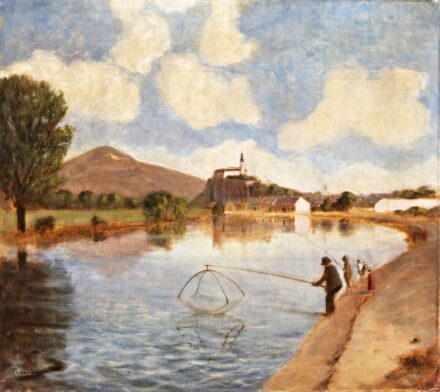 Pongrácz Károly (1872-1930) - Pecázók a folyóparton