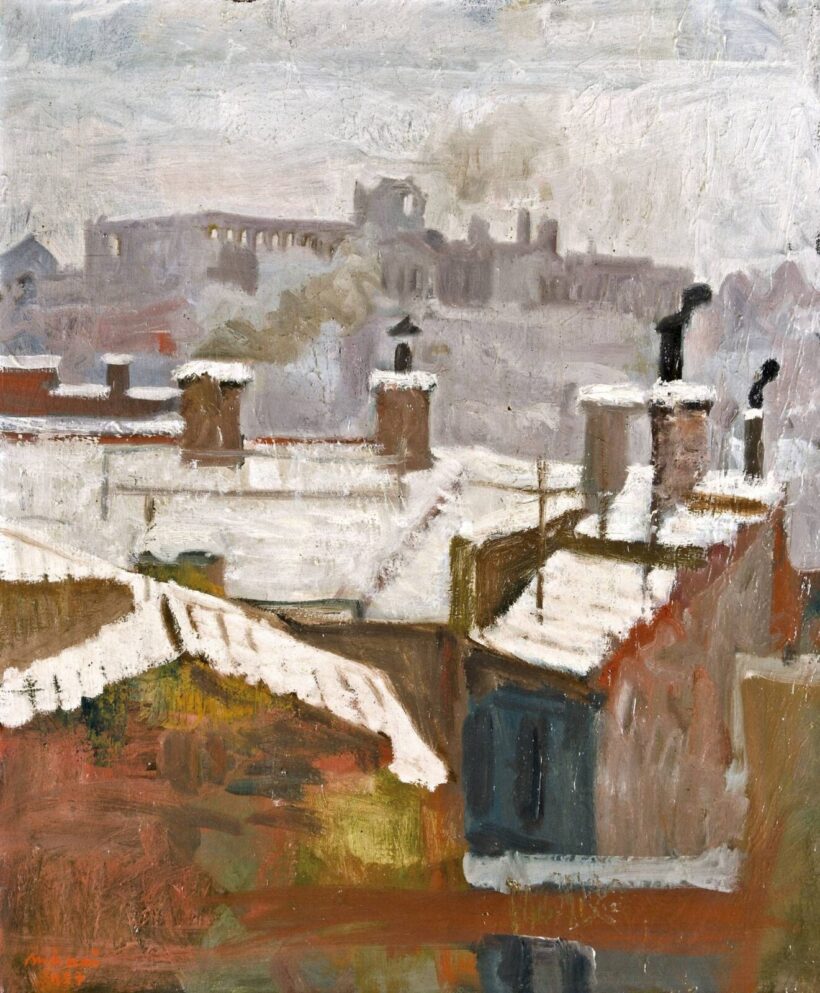 Mácsai István (Budapest, 1922 - 2005) - Havas tetők, 1957