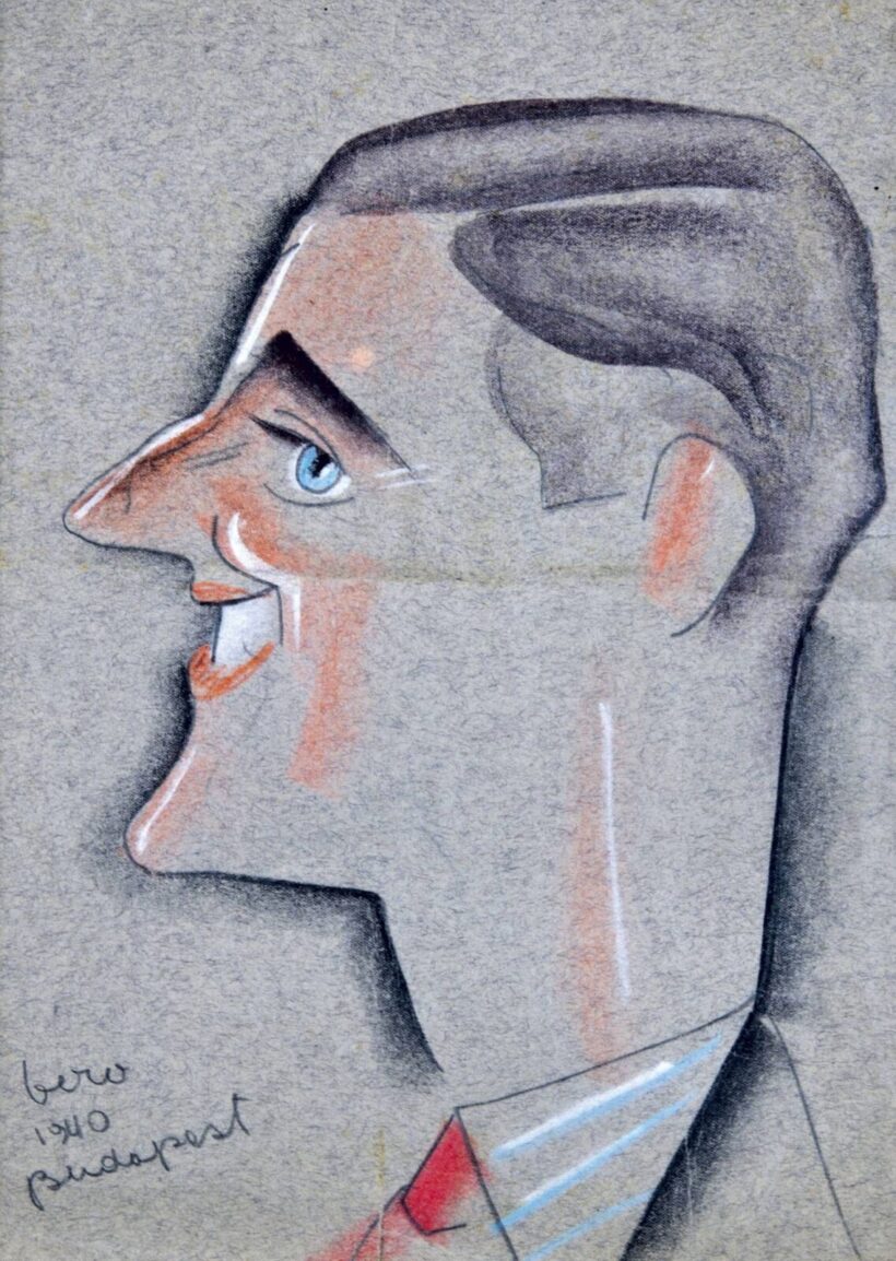 Bíró Antal (Pozsony, 1907 - Székesfehérvár, 1990) - Férfi karikatúra, 1940