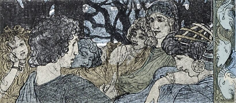 Francia művész, 1900 körül - Mitológiai jelenet sorozat, 4 db - Image 4