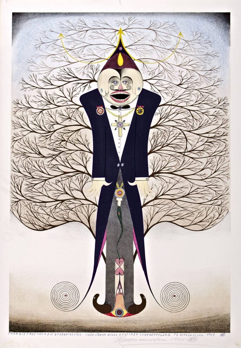 Friedrich Schröeder-Sonnenstern (Tilsit, 1892 - Berlin, 1982) - Szürrealista kompozíció, 1965