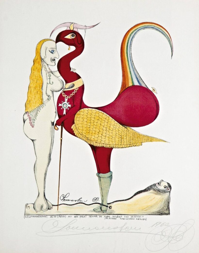 Friedrich Schröeder-Sonnenstern (Tilsit, 1892 - Berlin, 1982) - Metafizika kakassal, 1964
