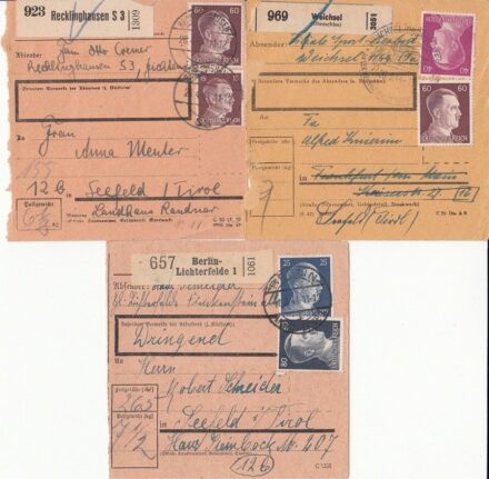 53-498 1944. 3 db csomagszállító Tirolba