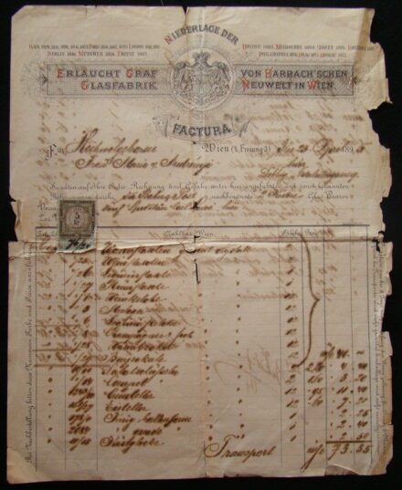 53-1077 1895 Díszes fejléces számla. 5kr okmánybélyeggel (kissé megviselt állapotban)