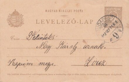53-604 1912 Díjjegyes levelezőlap "Budapest" "Zirc