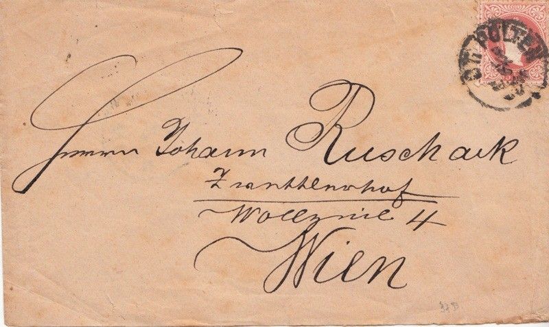 53-545 1883 5kr levélen "ST.PÖLTEN" - Wien