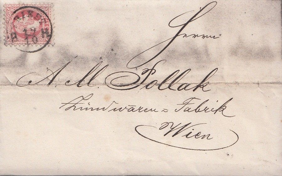 53-570 1871 5kr levélen "TRIEST" - "WIEN"