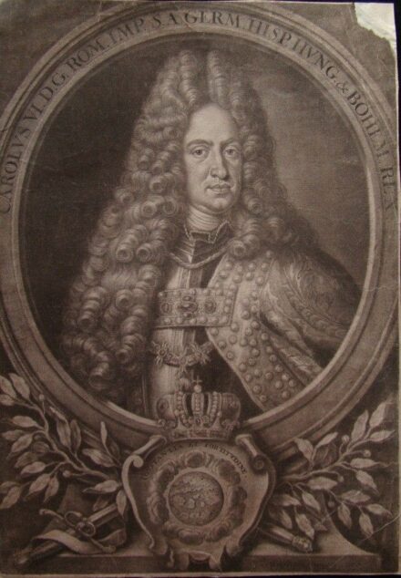 53-1100 VI. Károly király ( jobb felső sarka sérült) 38x26cm