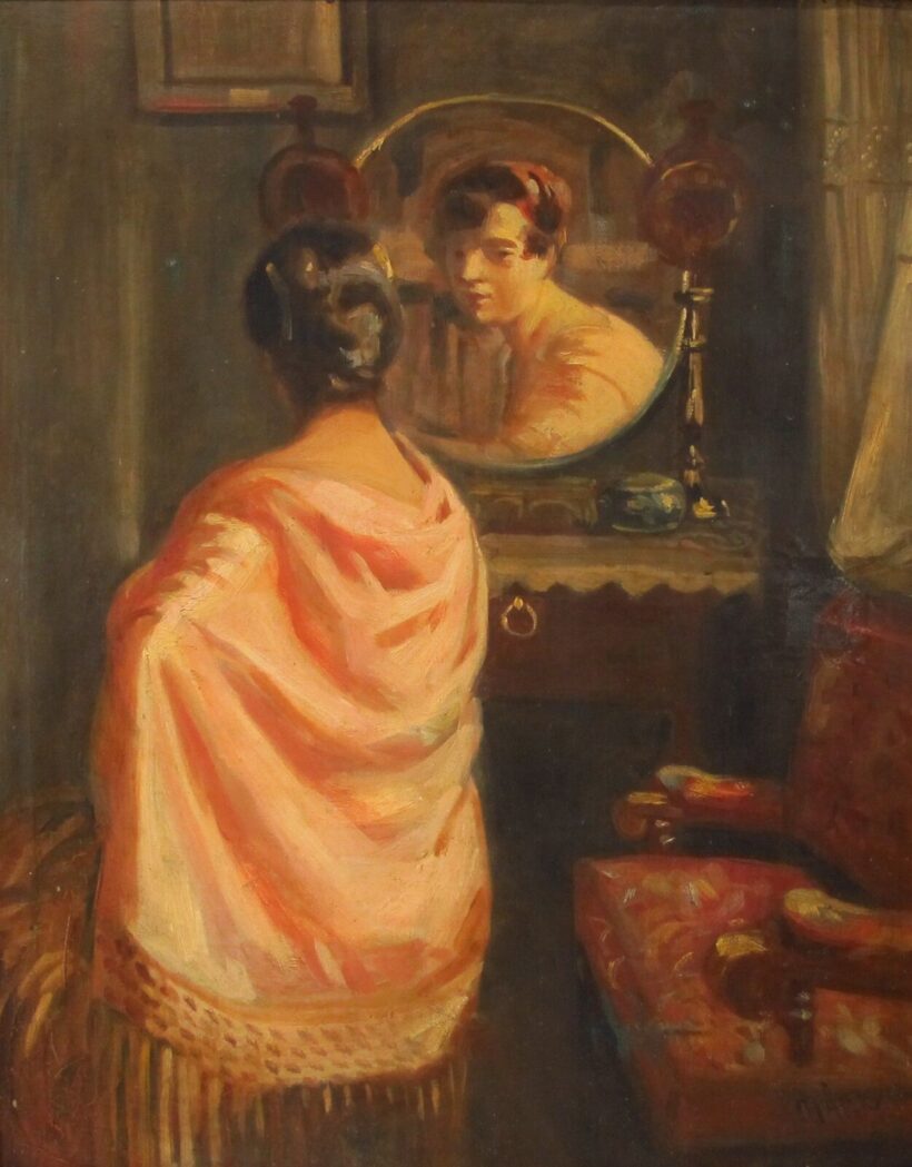 MÁRK LAJOS ( 1867-1940 ) Tükör előtt