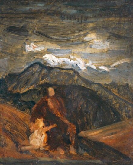 Rudnay Gyula (1878-1957): Tájkép alakokkal (vázlat)
