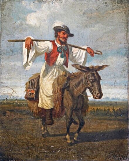 Szemlér Mihály (1833-1904): "Megy a juhász szamáron", 1861