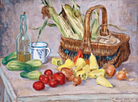Lampl Mária (1914-?): "Bevásárlás után", 1976