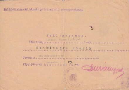 54-1604 1944 Nyíltparancs /M.kir.IX.honvéd hiradó pótzászlóalj parancsnokság