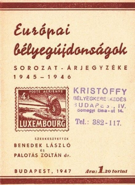 54-532 Európai bélyegujdonságok sorozat-árjegyzéke 1945-1946