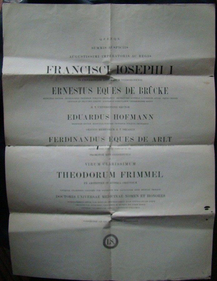 54-897 1879. Latin nyelvű egyetemi plakát 67x50 cm