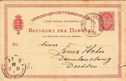 54-1238 1884 Levelezőlap "Odense" - " Drezda"