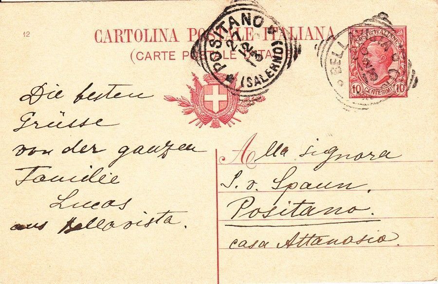 54-735 1913. Levelezőlap "Positano" - " Bellavista"