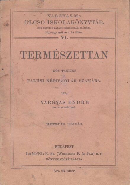 54-1358 Természetttan egy tanítós falusi iskolák számára