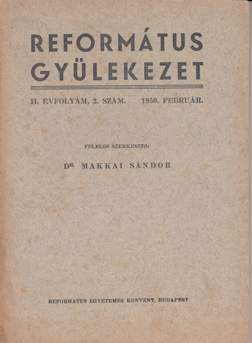 54-1303 1950 Református gyülekezet / II. évfolyam 2. szám